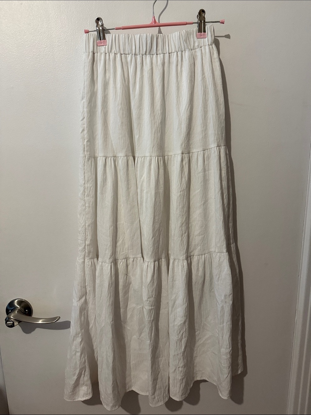 🤍 Women's White Tiered Maxi Skirt